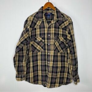 Five Brother Heavyweight Plaid Snap Front Shirt Large